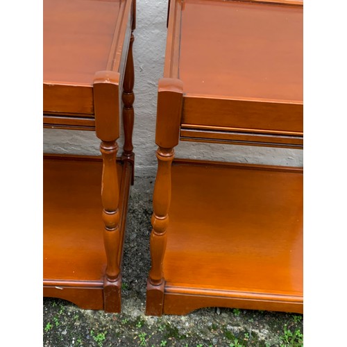 70 - Pair Of Continental Side / Bedside Tables. 43 x 43 x 51 cms  (2)