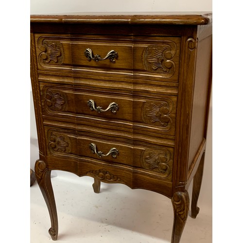 72 - French Louis XV Style Chest Of Three Drawers. 54 x 40 x 80 cms