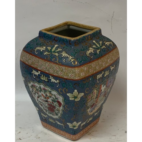 486 - Unusual Hand Painted Chinese Case 23.5 cms High