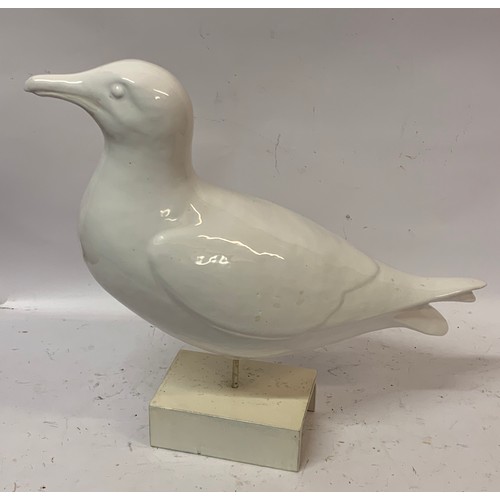 503 - Life Size Ceramic Figure Of A Mounted Sea Gull. 47 x 39 cms