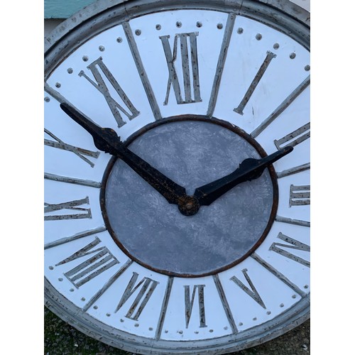 521 - Large Antique Style Faux Clock Face Of Metal And Wood Construction. 111 cms Diameter