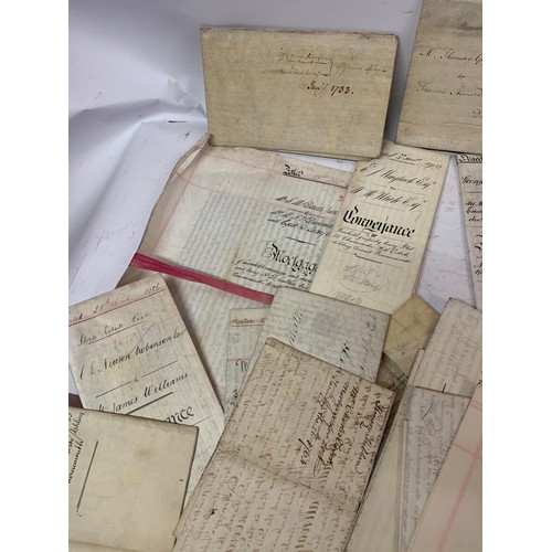 554 - Quantity Of 18th 19th Early 20th  Century Vellums Conveyances Etc  (Box)