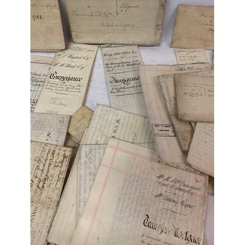 554 - Quantity Of 18th 19th Early 20th  Century Vellums Conveyances Etc  (Box)