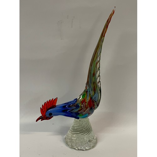 89 - Large Murano Glass Pheasant Standing 43.5 cms High