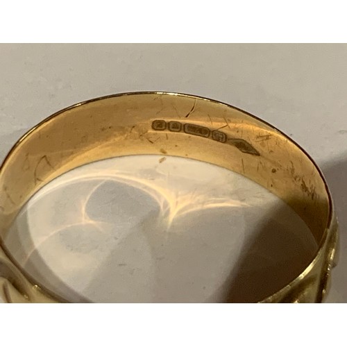 172 - Vintage Gold Hallmarked  Wedding Band  Size V 2.9g