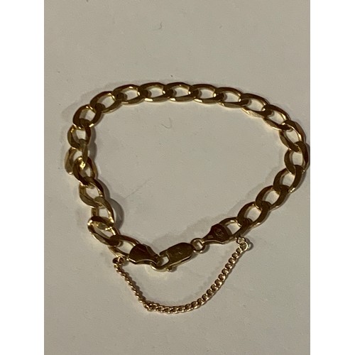 173 - 9 carat Gold Bracelet With Safety Chain 10.8 g