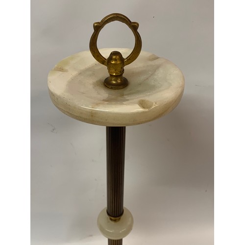 281 - Vintage European Alabaster Floor Standing Ash Tray. 59 cms High