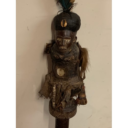 391 - Tribal Art Had Held Staff. 101 cms