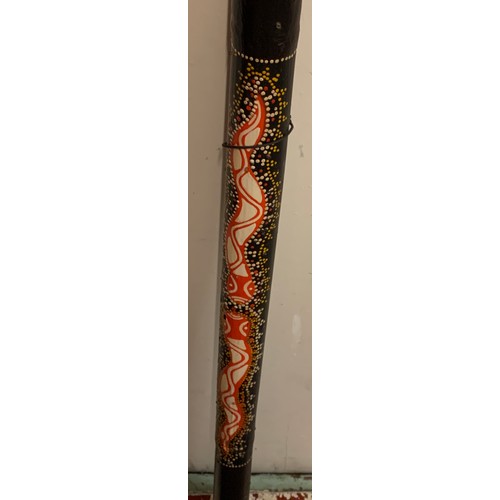 405 - Tribal Art Snake Decorated Rain Stick. 101 cms