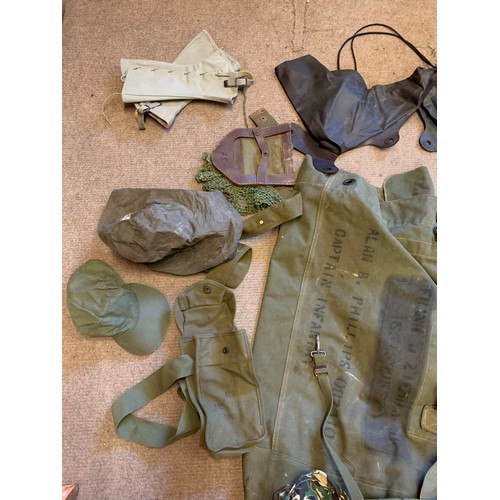 330 - Quantity Of Various Military Kit Along With A Canvas Kit Bag.