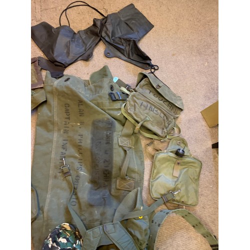 330 - Quantity Of Various Military Kit Along With A Canvas Kit Bag.