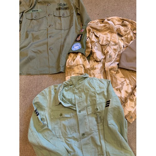 331 - Three Military Shirts To Include A Herringbone , Desert Etc. (3)