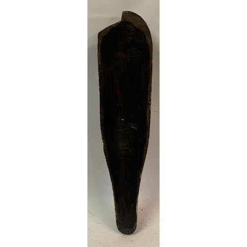 411 - Similar To Previous Lot Carved Wood Tribal Art Face Mask. 61 cms