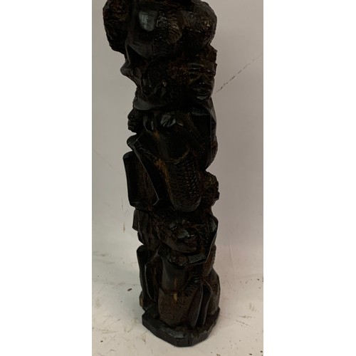 412 - Carved Wood Tribal Figure 33cms High