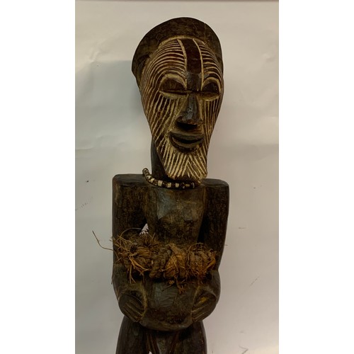 415 - Large Carved Wood Tribal Figure. 70 cms High