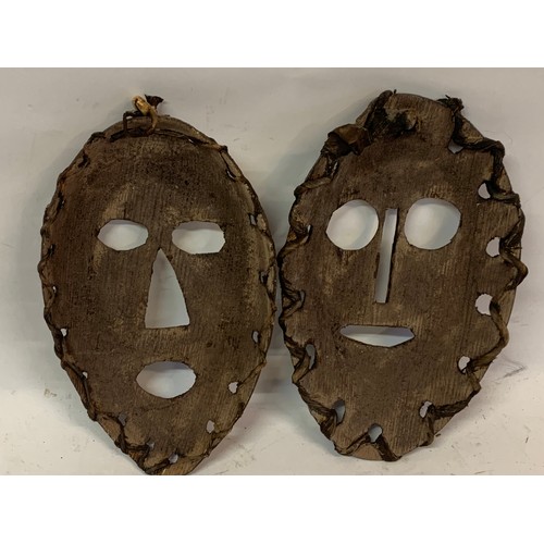 416 - Two Tribal Art Face Masks. 28cms (2)