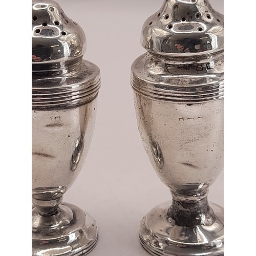 11 - 2 x Silver Hallmarked Pepper Pots, 8.5cm tall