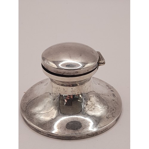 12 - Silver Hallmarked Capstan Inkwell 4.5cm high