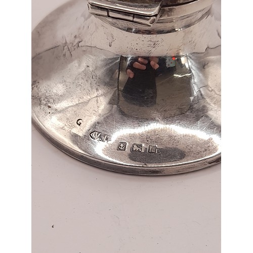 12 - Silver Hallmarked Capstan Inkwell 4.5cm high
