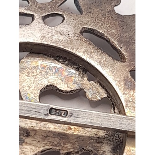 14 - Continental Silver Nurse Buckle with Fleur de Lis Design, stamped 800