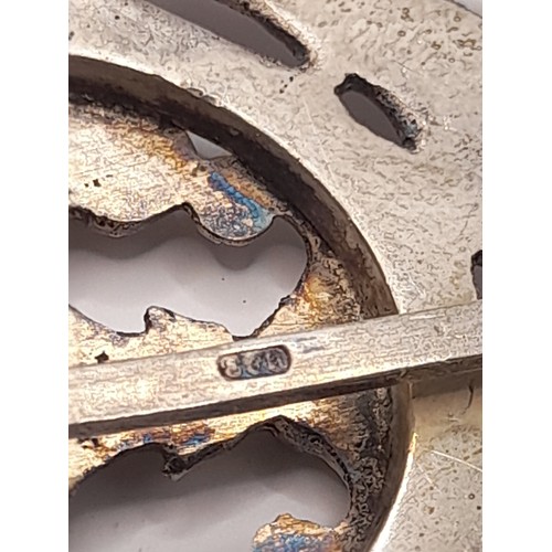 14 - Continental Silver Nurse Buckle with Fleur de Lis Design, stamped 800