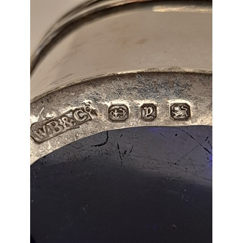 16 - Hallmarked Silver  Mustard Pot with Blue Glass Liner, Hallmarked Silver Bell and a Hallmarked Silver... 