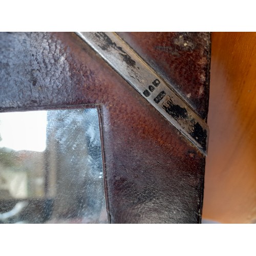 38 - Vintage folding Mirror with Silver Detail to corners, some visible hallmarks. folded size 25cm x 34c... 