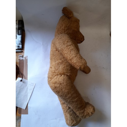 42 - Vintage Teddy Bear 53cm long with articulated Head, Arms and Legs.