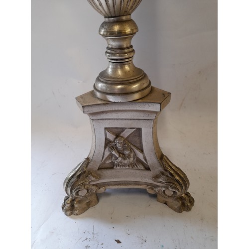 51 - Large Metal Floor Standing Lamp in the form of a large Pricket candlestick standing 100cm tall.