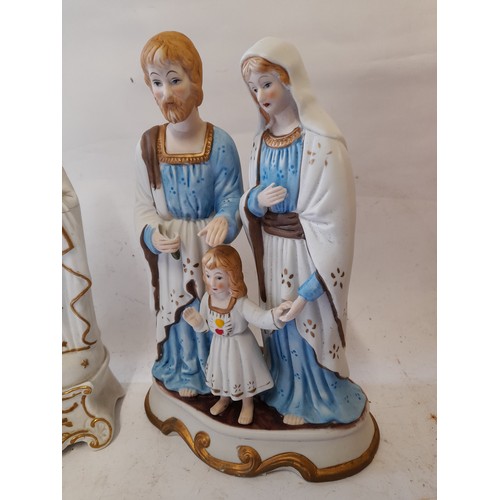 54 - 3 x Religious figures with repair of small damage to each