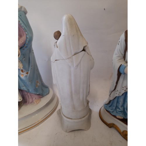 54 - 3 x Religious figures with repair of small damage to each