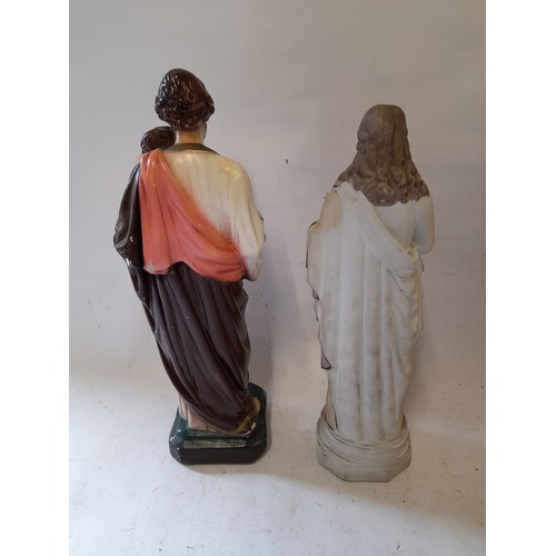 55 - 2 x Ceramic Religious figures. tallest 33cm
