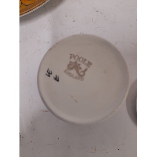 55 - 3 x Poole Pottery Plates (2 broken and glued back together. The remaining plate 27cm dia along with ... 