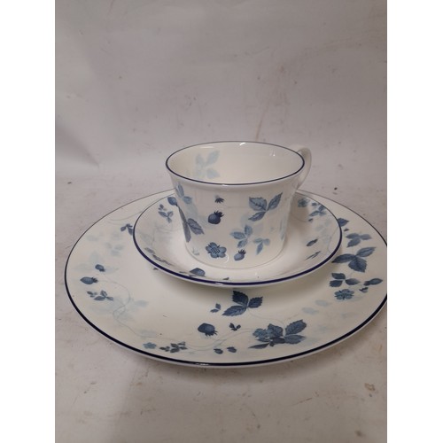 57 - Wedgewood Strawberry Blue Trio and
The Leonardo Collection Teapot Cup and Saucer with Pink Rose deco... 