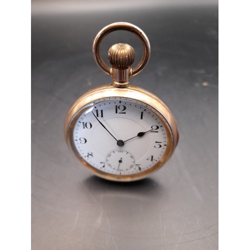 62 - Gold Plated Pocket Watch marked to inner case Geneva watch case company Swiss Made 507948