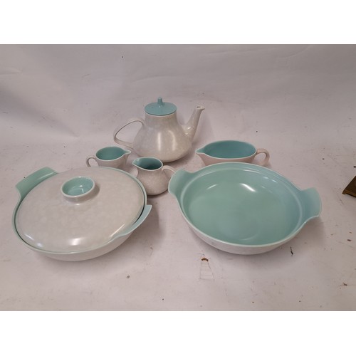 4 - large quantity of Poole Pottery Dinner ware to include teapot, jugs, plates etc (Turquoise in colour... 