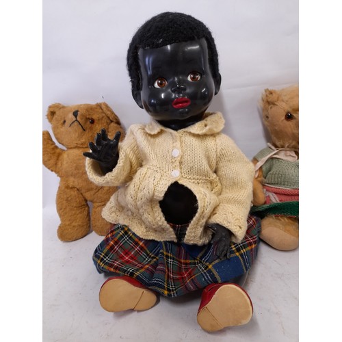 75 - Vintage doll by Pedigree with open/close eyes with voice but not working approx 47cm tall along with... 