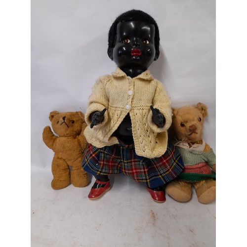 75 - Vintage doll by Pedigree with open/close eyes with voice but not working approx 47cm tall along with... 