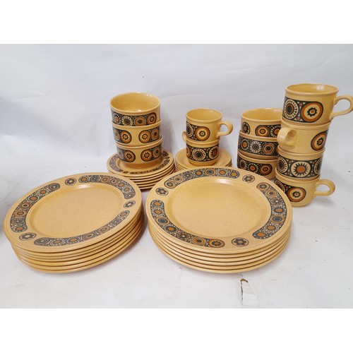 86 - Mid Century circa 1960 Kiln Craft Part Dinner Service in the Mustard colour Baccus pattern to includ... 