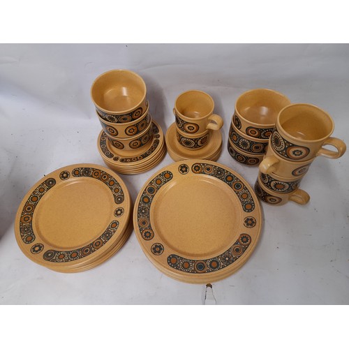 86 - Mid Century circa 1960 Kiln Craft Part Dinner Service in the Mustard colour Baccus pattern to includ... 