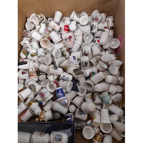 94 - Large quantity of collectors china thimbles