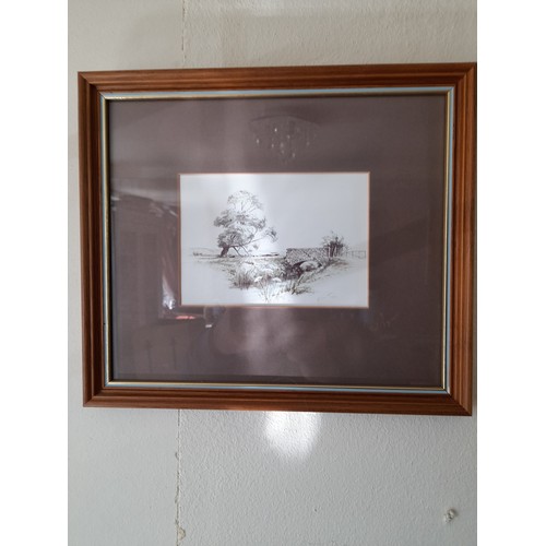 113 - Framed and glazed print pencil signed to mount by E.R. Sturgeon, 51cm x 43cm together with framed an... 