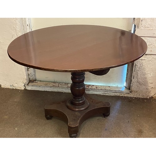 18 - Antique Tilt Top Table. 104 Diameter x 75 cms