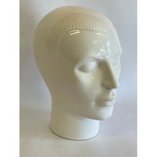 30 - Vintage Ceramic Mannequin Head. 27 cms High