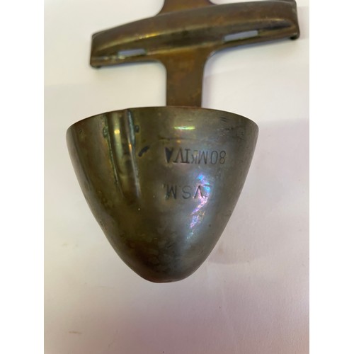 46 - Trench Art Shell Brass Holy Water Font.