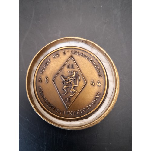 276 - Bronze WW2 Anniversary medallion in box