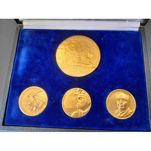 280 - Presentation Box of 5 medals commemorating the 25th Anniversary of Israel's establishment. lage meda... 