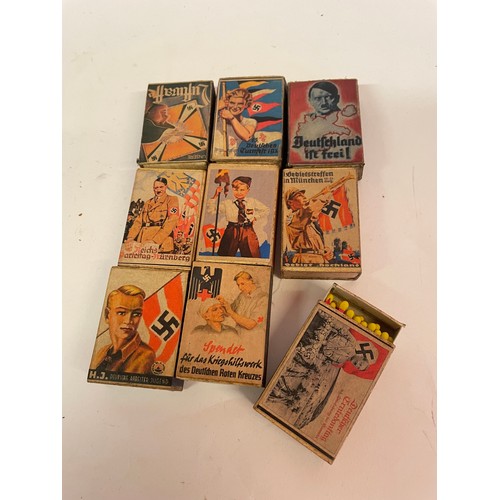 230 - Nine x German military themed match boxes with matches (9)