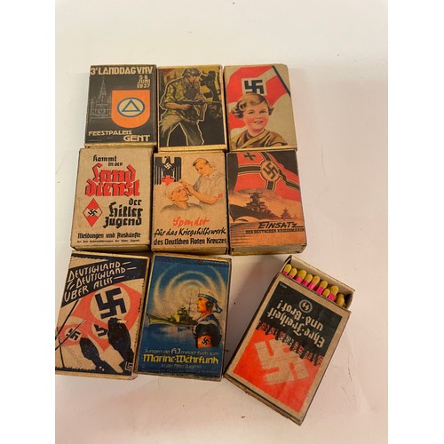 231 - Nine x German military themed match boxes with matches (9)