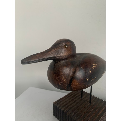 199 - Vintage Carved Wooden Decoy Duck On Stand
24 cms wide x 19 cms h